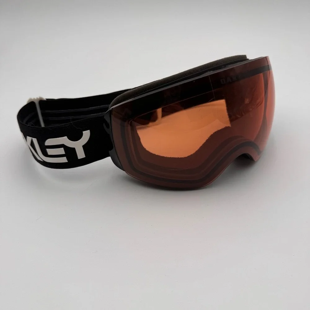 Oakley Prizm Snow Goggles Black Orange Lens Ski Snowboard Adjustable Strap